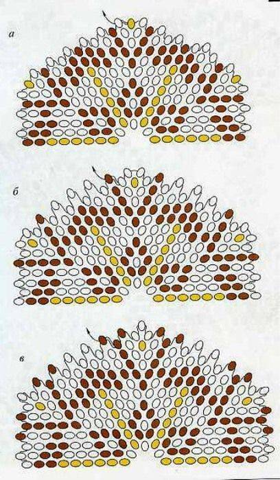 Схема плетения салфетки из бисера