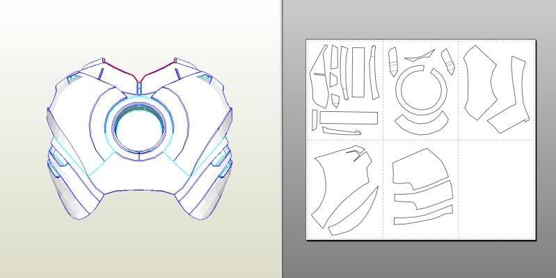 Чертежи шлема железного человека из картона