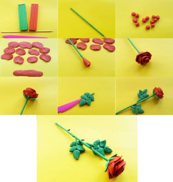 Цветы из пластилина поэтапно для детей - поделки в детский сад