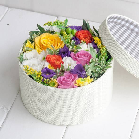 Цветы в шляпной коробке своими руками пошагово с фото