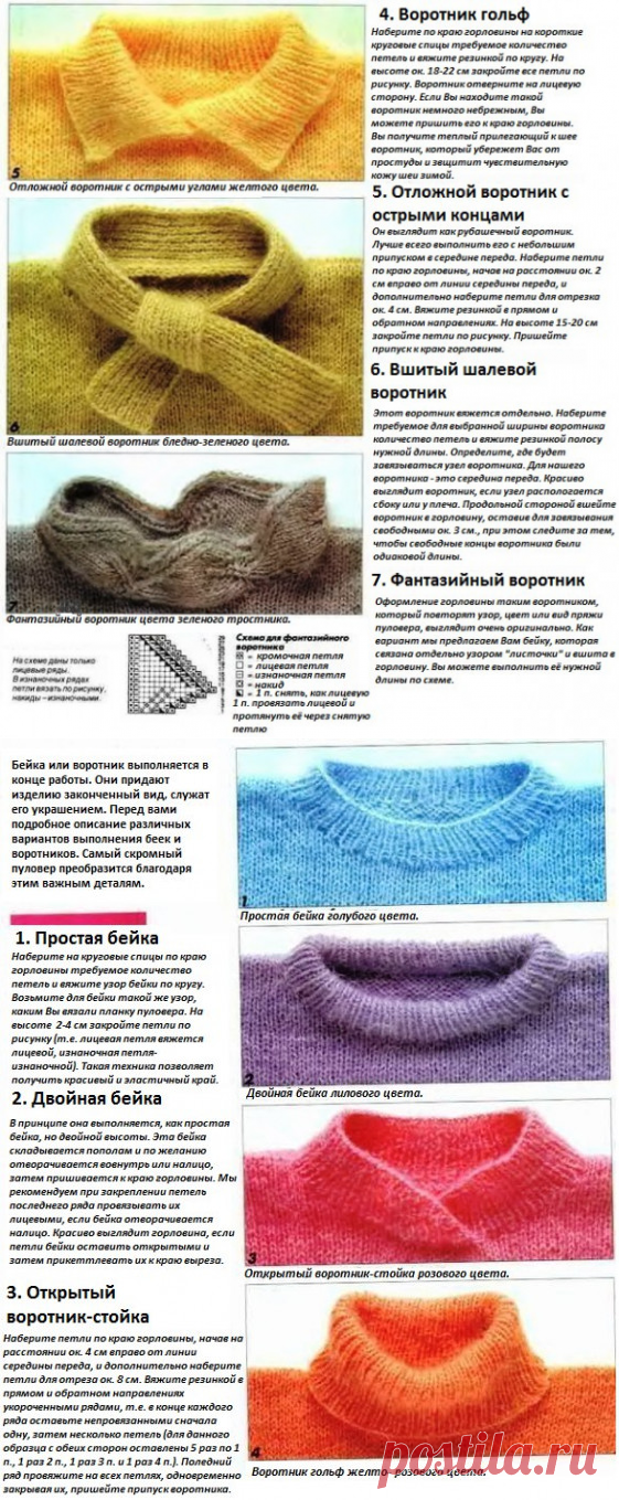 Схемы вязания воротника: 150 фото идей + пошаговая инструкция