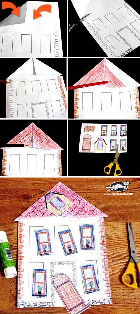 Домик из бумаги: пошаговая инструкция как сделать просто и быстро бумажный домик (100 фото)