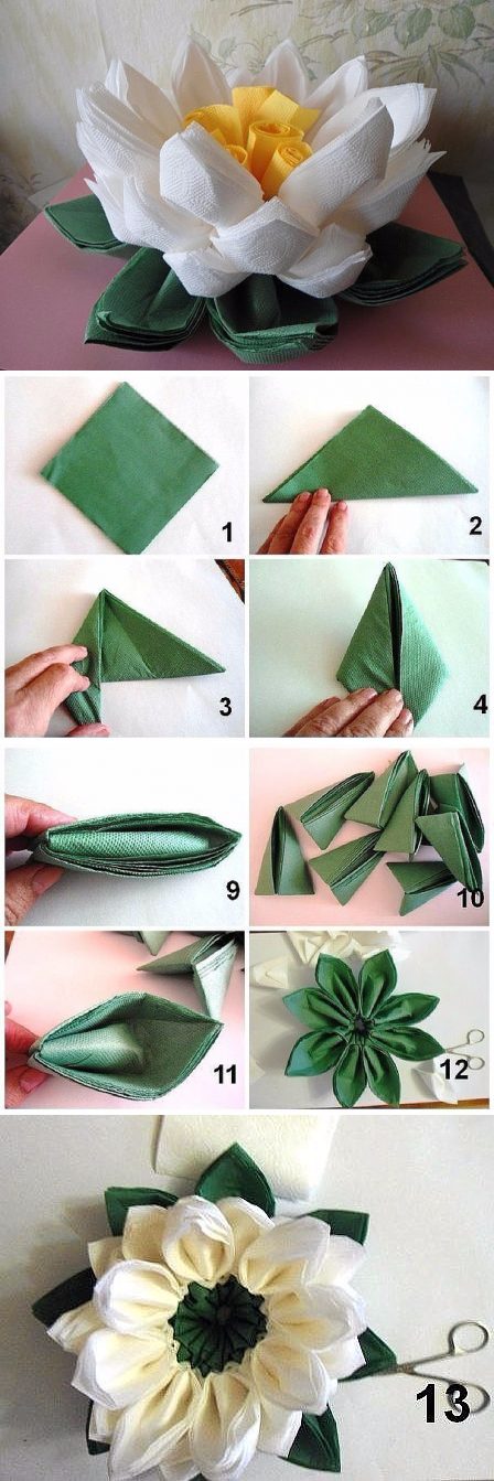 Как сделать лилию из бумажных салфеток своими руками. жми!