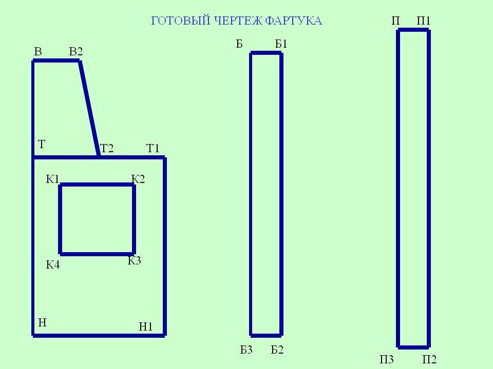 Чертеж фартука 1 4