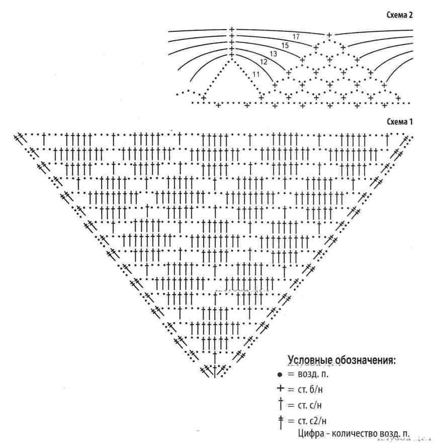 Платок крючком схемы