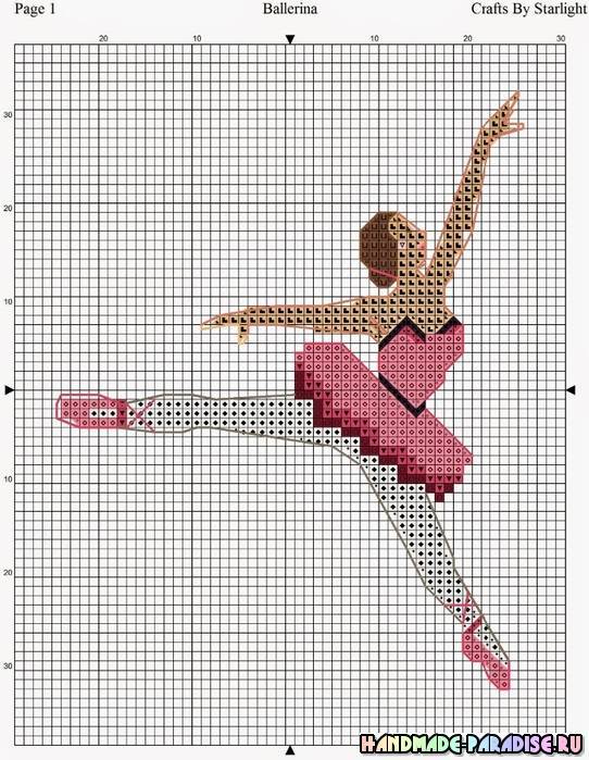 Вышивка крестиком грациозных балерин (схемы)