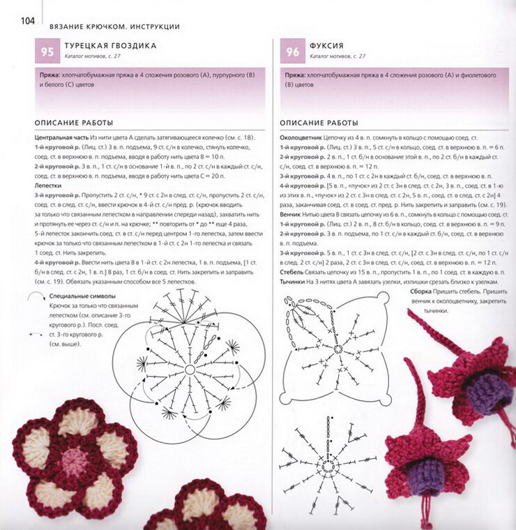 Как связать цветок крючком: инструкция для начинающих пошагово, простые вязальные схемы, фото-обзоры готовых изделий