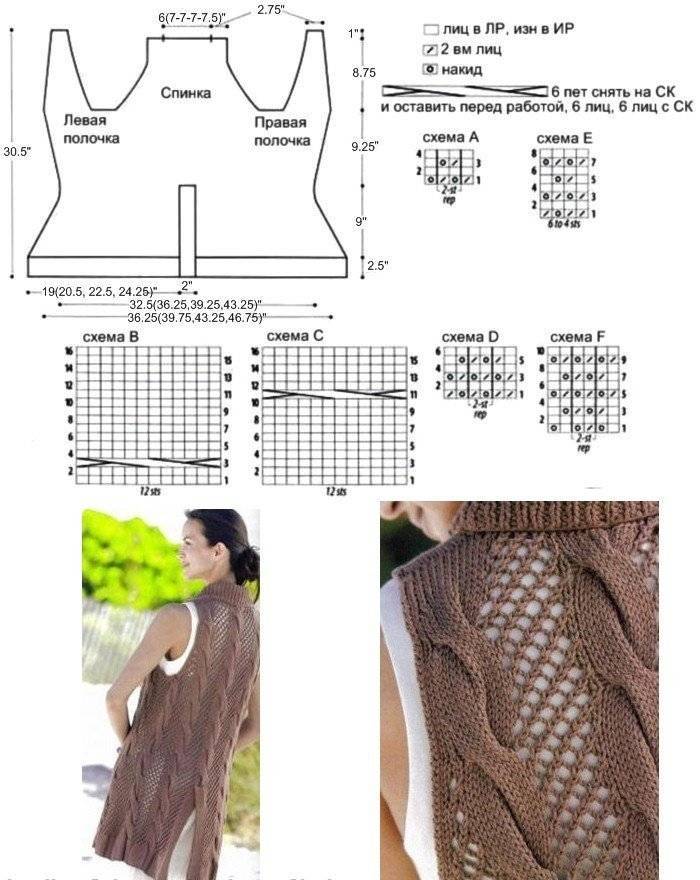 Схемы вязания женских жилетов спицами: модные модели — женские советы
