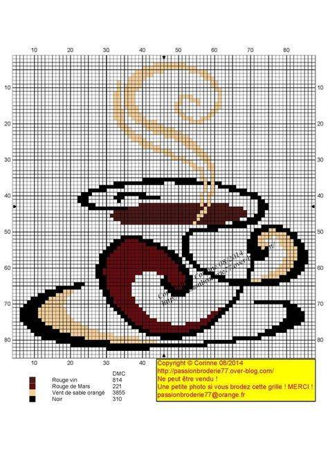 Вышивка крестом чашка с кофе схема и пример работы