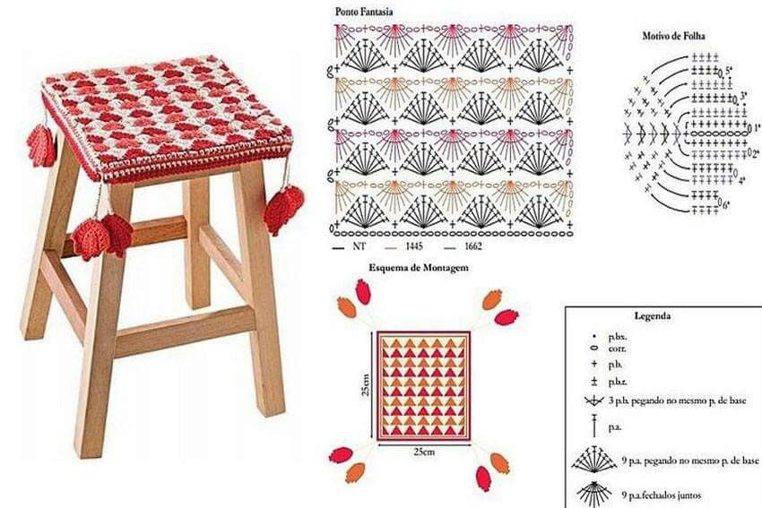 Сидушка на стул крючком схемы