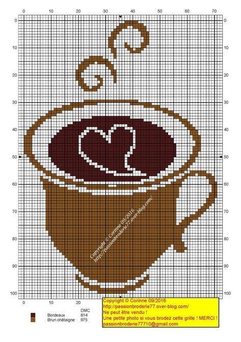 Кофейная вышивка: выбираем схему ароматной чаши