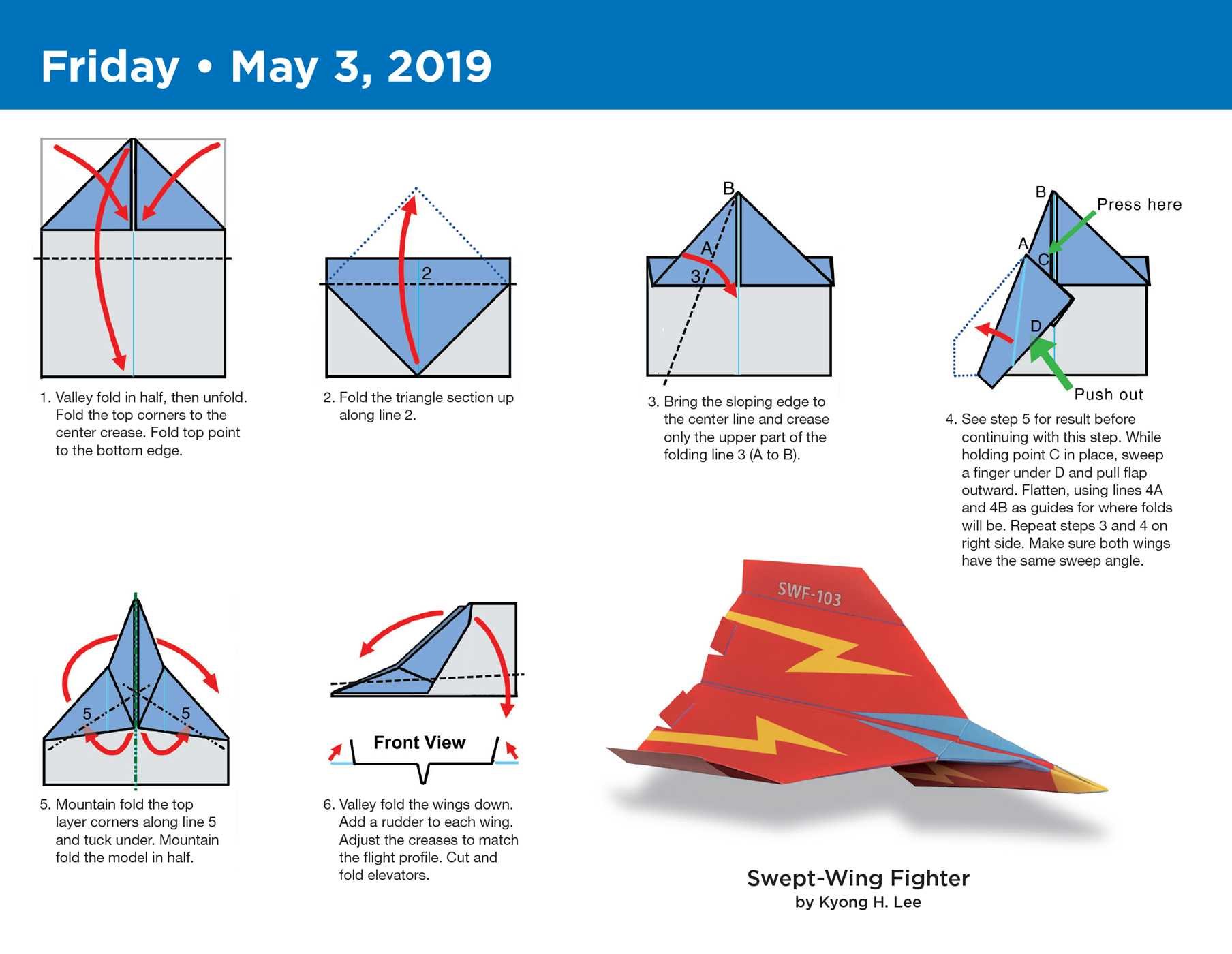 7 схем самолета из бумаги который долго летает