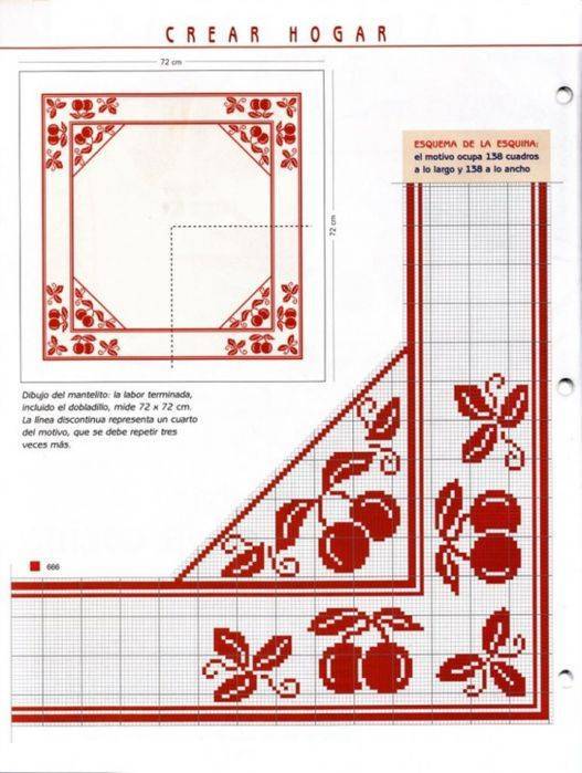 Вышивка на скатерти крестом: хардангер и флорентийские схемы для салфеток