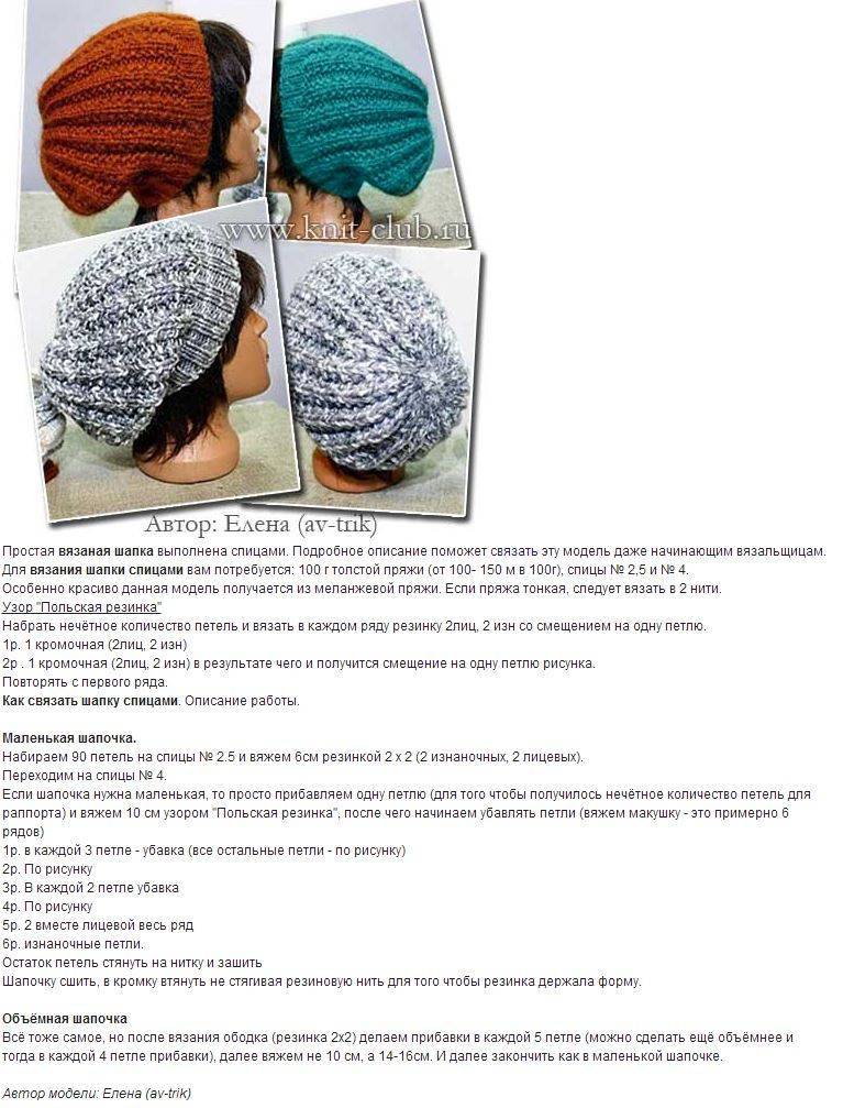 Вязание шапок | мастер-класс с фото и видео инструктажем как связать шапку (110 фото + видео)