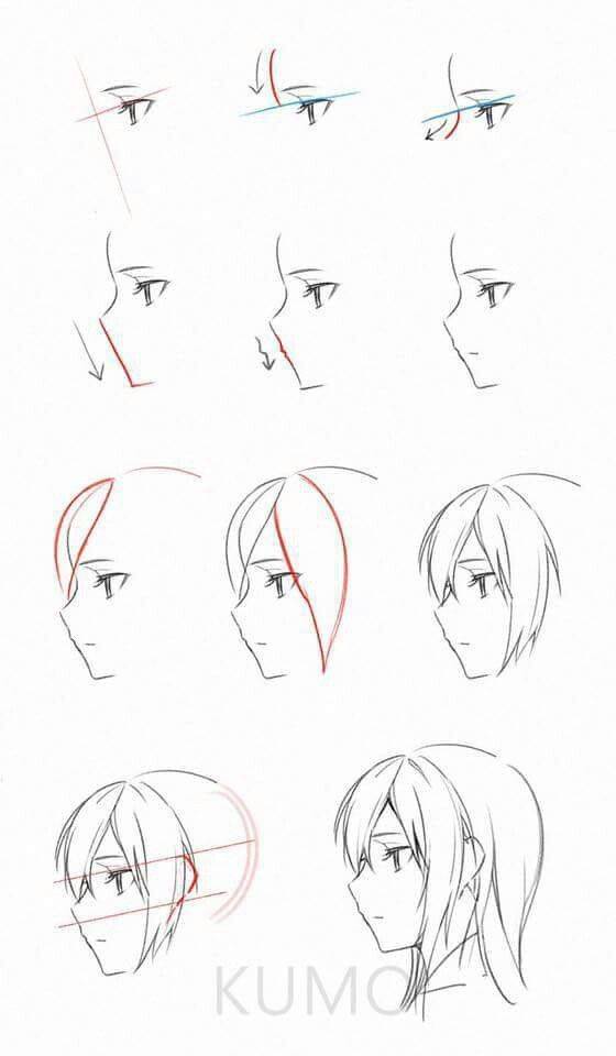 Как нарисовать лицо аниме девушки  поэтапно 4 урока