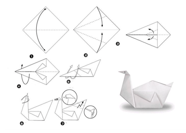 Очаровательный оригами лебедь: совершенство формы и умиротворение в каждой детали
