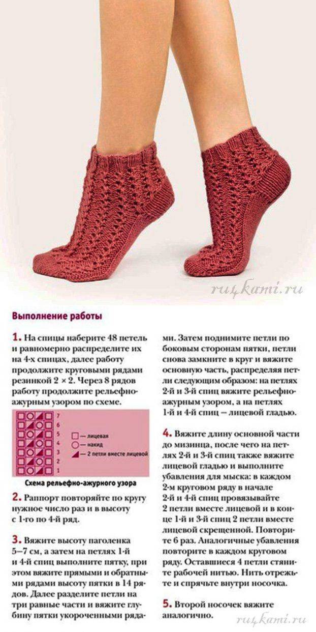 Ажурные носки спицами - схемы и рекомендации