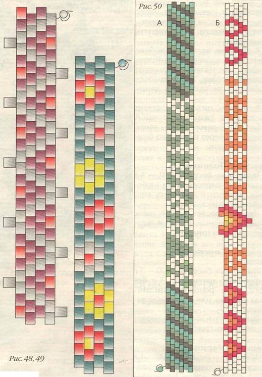 Схемы для браслетов мозаичного плетения из бисера