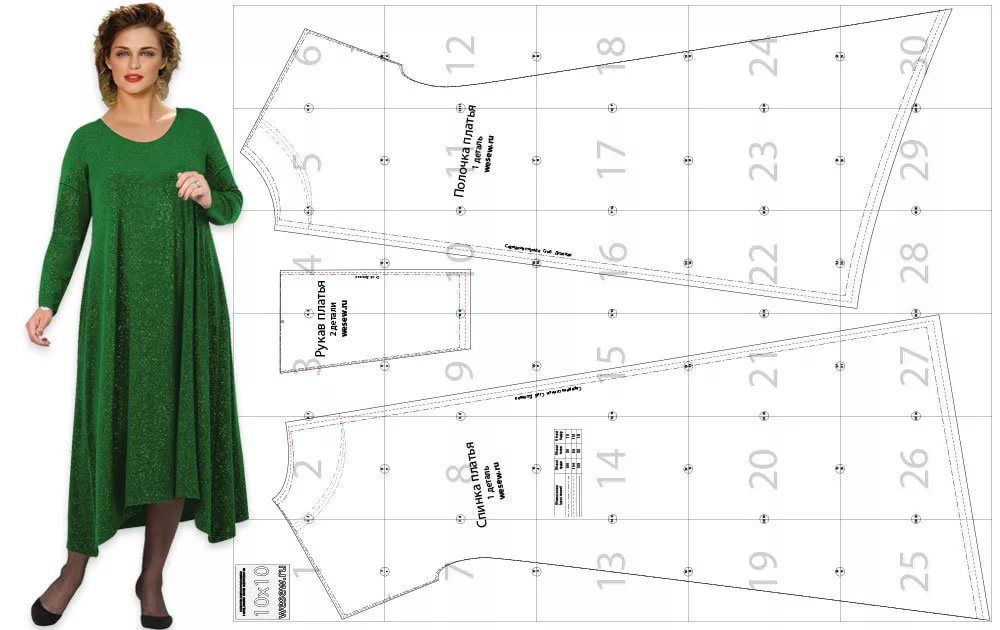 Модели платьев для полных женщин за 50 нарядные с выкройками