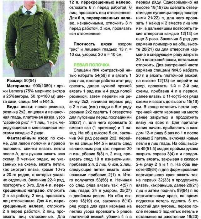 Мужской вязаный кардиган: схема c фото для новичков