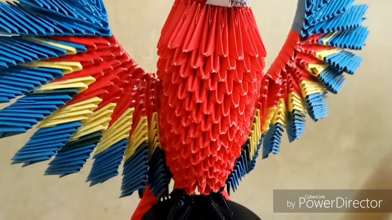 Оригами «попугай» - как сделать попугая из бумаги (видео)