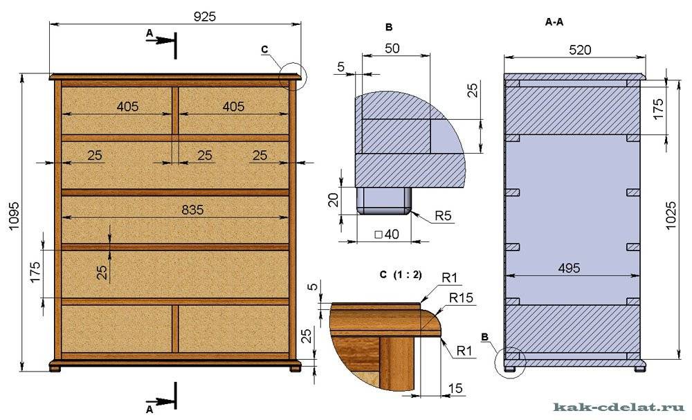 Сделать комод своими руками чертежи
