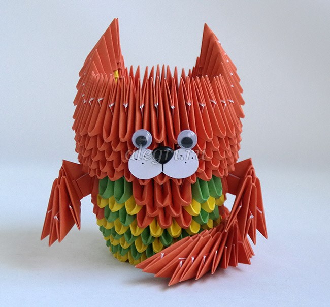 Кошка (модульное оригами): схема сборки рыжика и лизон с видео мастер-классом