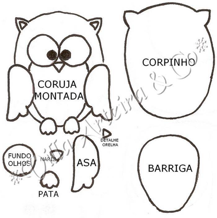 Сова из фетра своими руками схемы шаблоны