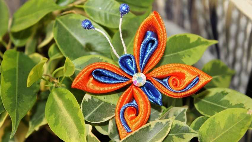 Бабочки Канзаши: 3 способа сделать бабочек из атласных лент