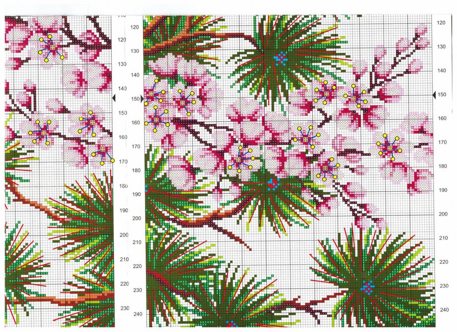 Сакура схема вышивка крестиком
