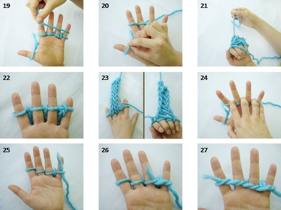 Особенности техники вязания на руках, пальцах и линейке