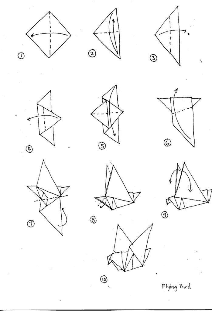Схема птички оригами
