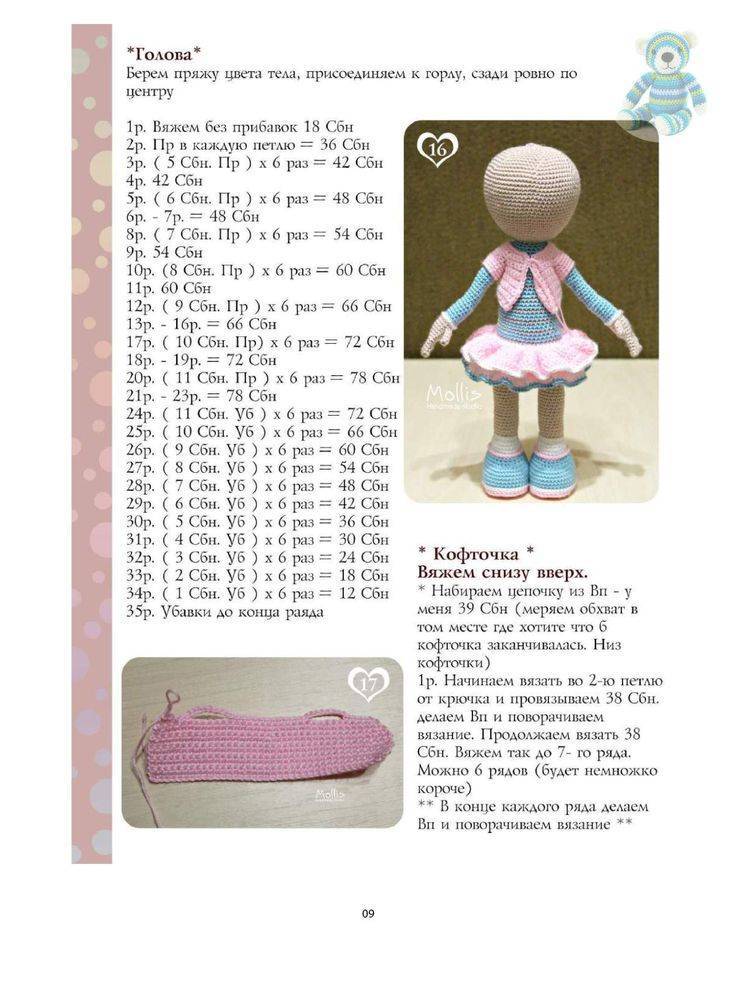 Вязаные куклы крючком со схемами и описанием