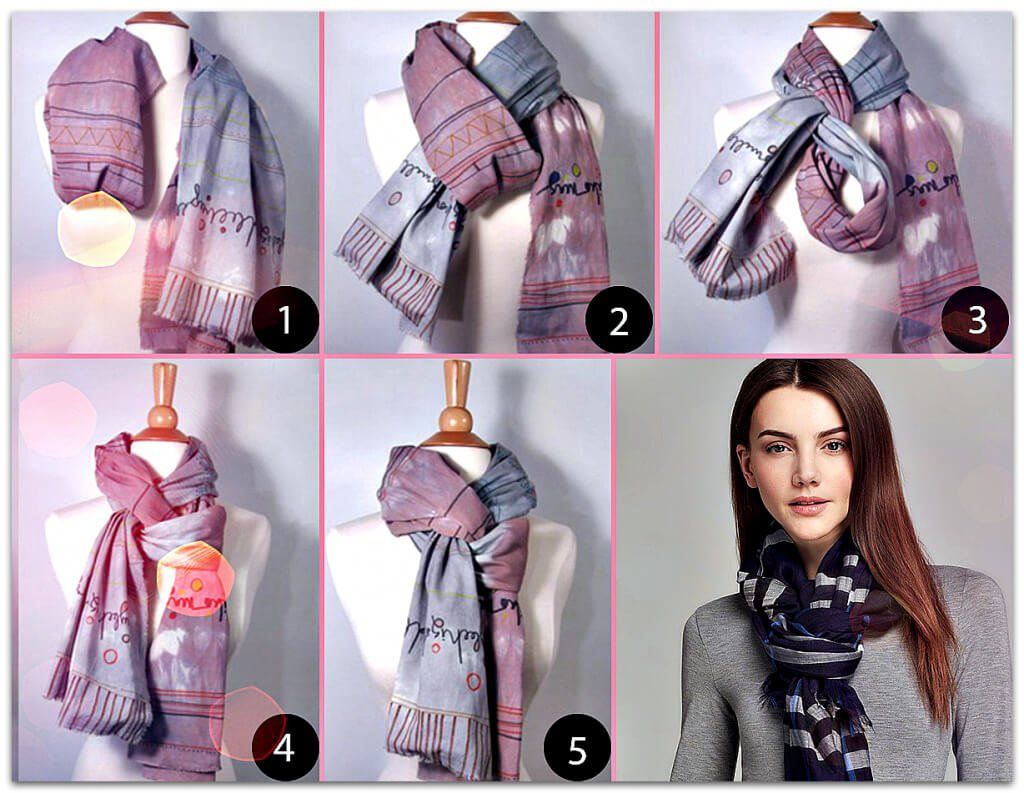 Как красиво завязать шарф на шее разными способами - видео уроки