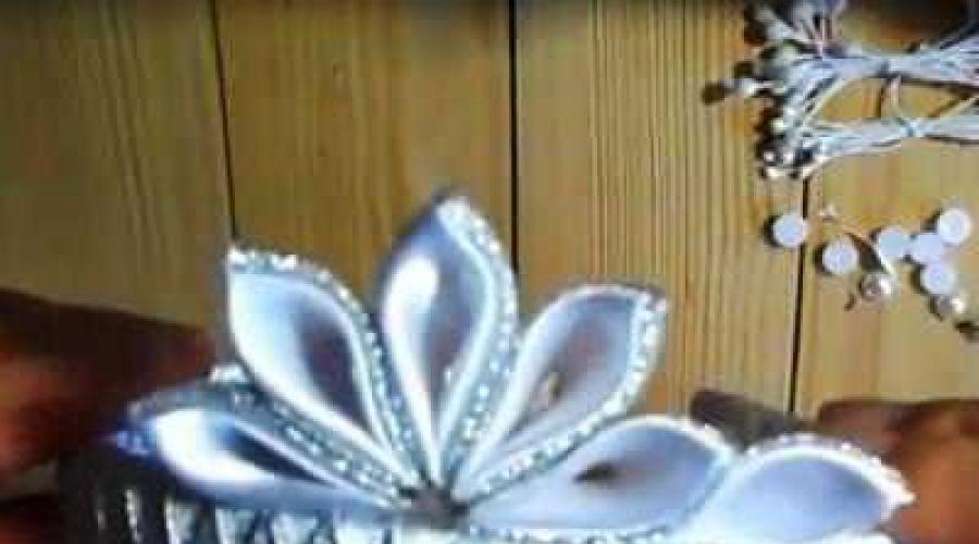 Мастер-класс по короне канзаши из лент на новый год с фото и видео