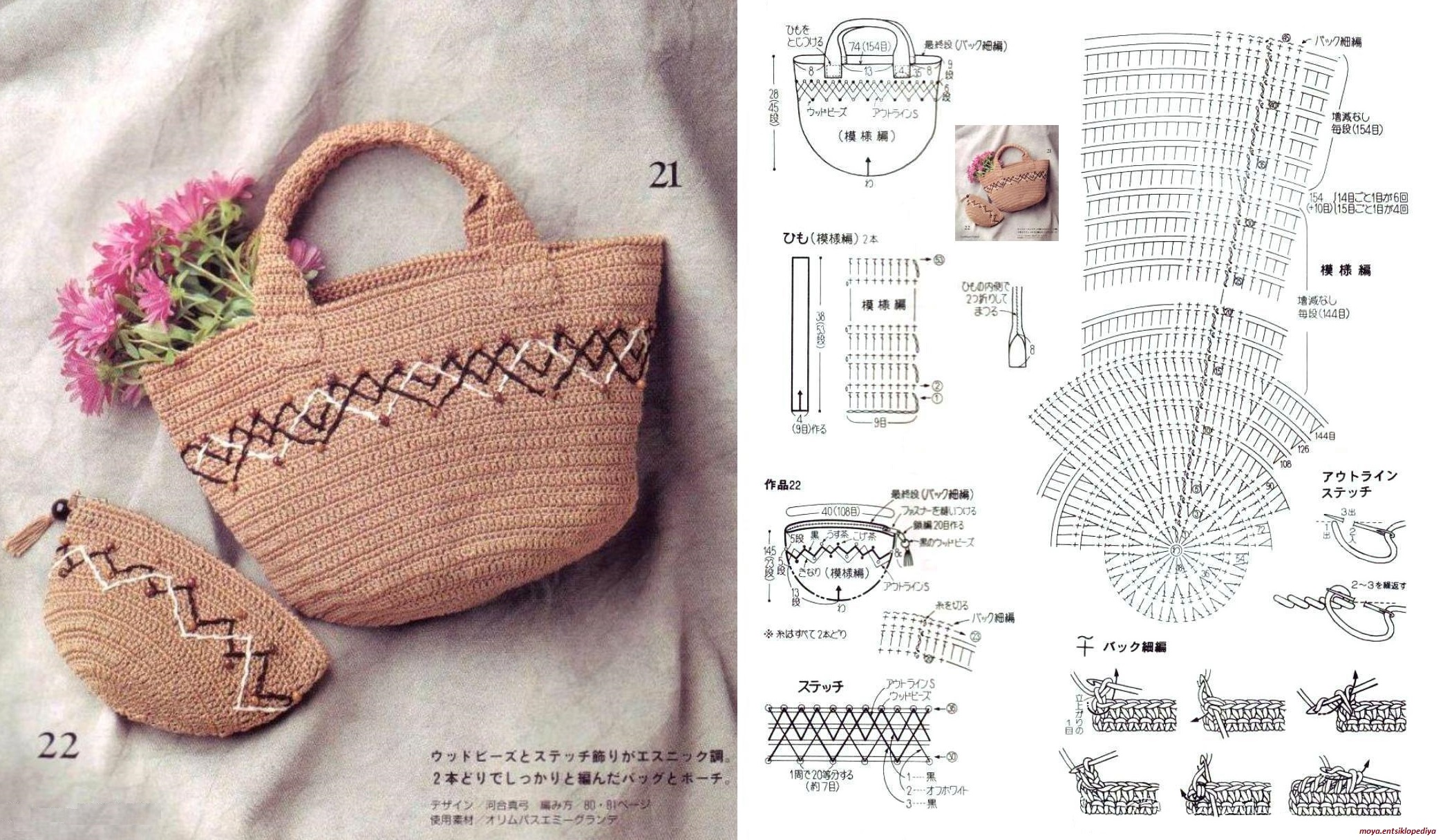 Вязаные сумки крючком схемы и описание фото из журналов европы модные