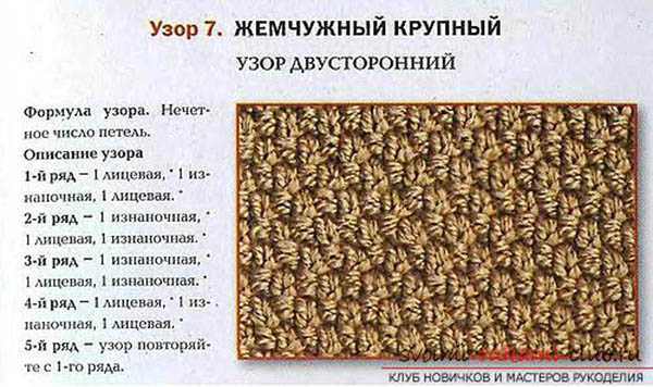 Жемчужный узор спицами: подробное описание процесса вязания оригинального и необычного узора для начинающих мастериц