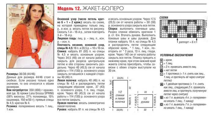 Болеро спицами для женщин схемы и описание бесплатно