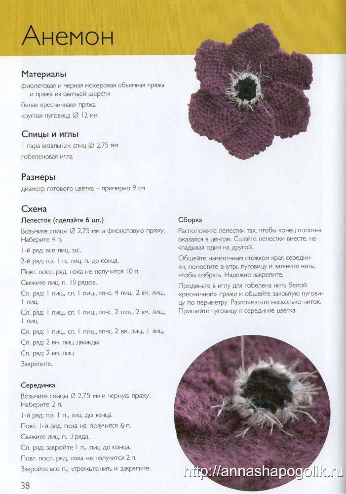 Вязаные цветы крючком - пошаговое описание схемы вязания для начинающих