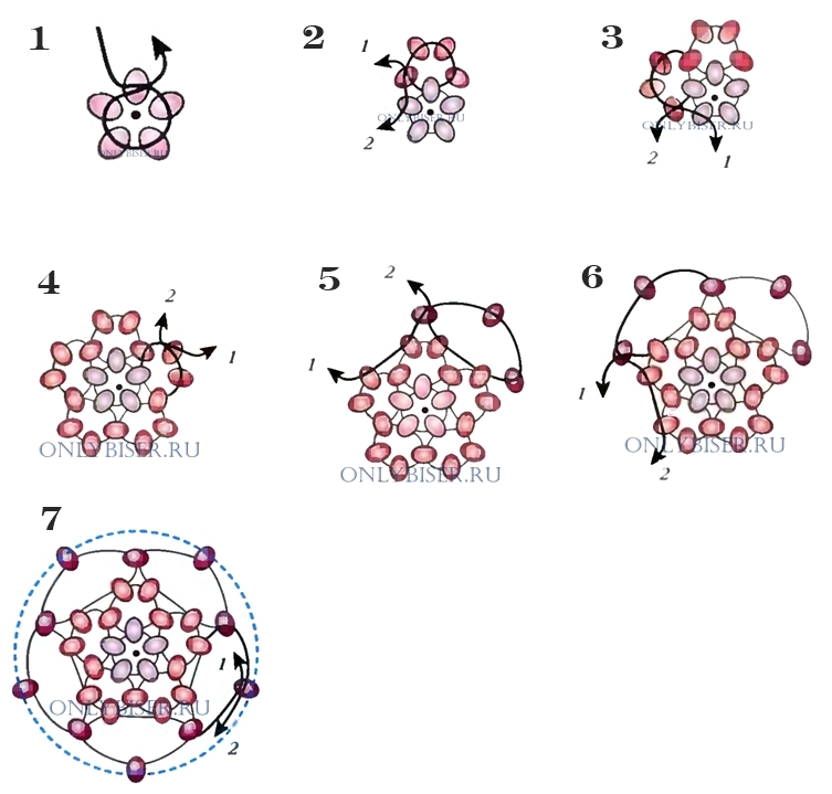 Схема бусины из бисера