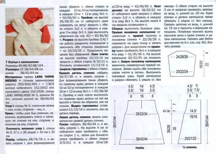 Как связать детский капюшон спицами от горловины схема с описанием