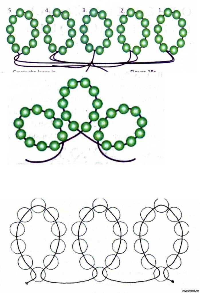 Схема плетения из бисера кольцо