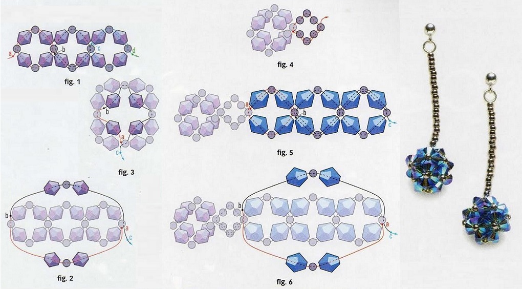 Серьги из бусин схемы
