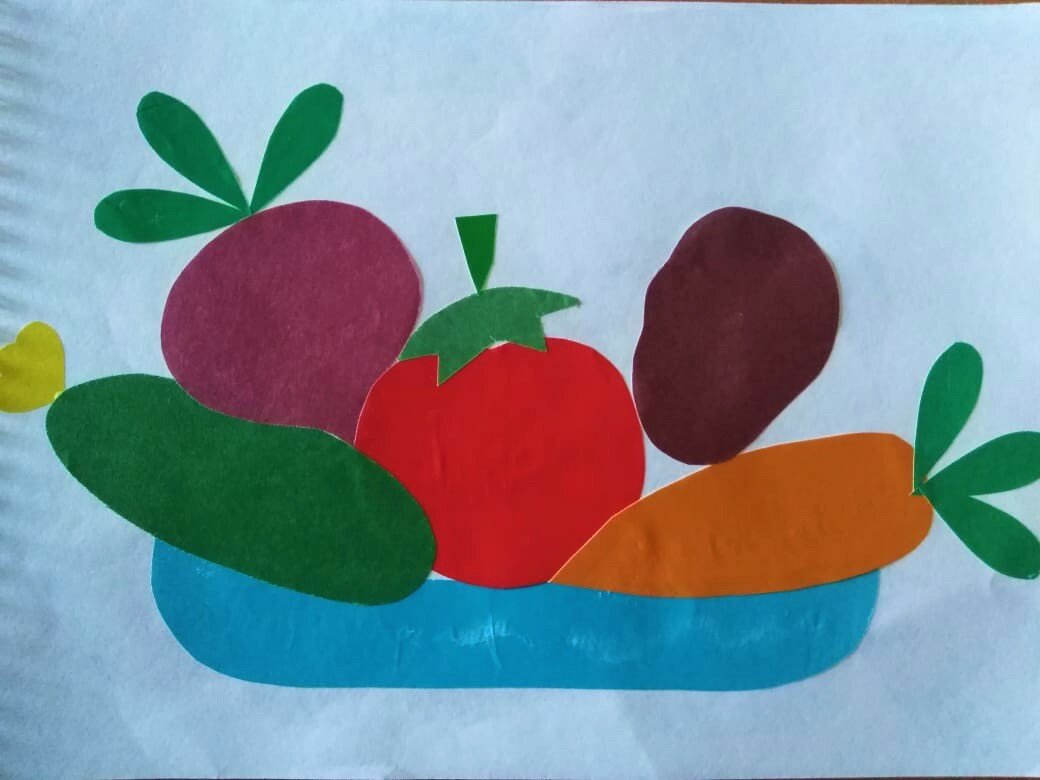 Аппликации в средней группе фрукты, овощи на тарелке, шаблоны для старшей и подготовительной группы детского сада