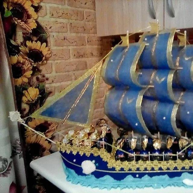 Корабль из конфет + мк | страна мастеров