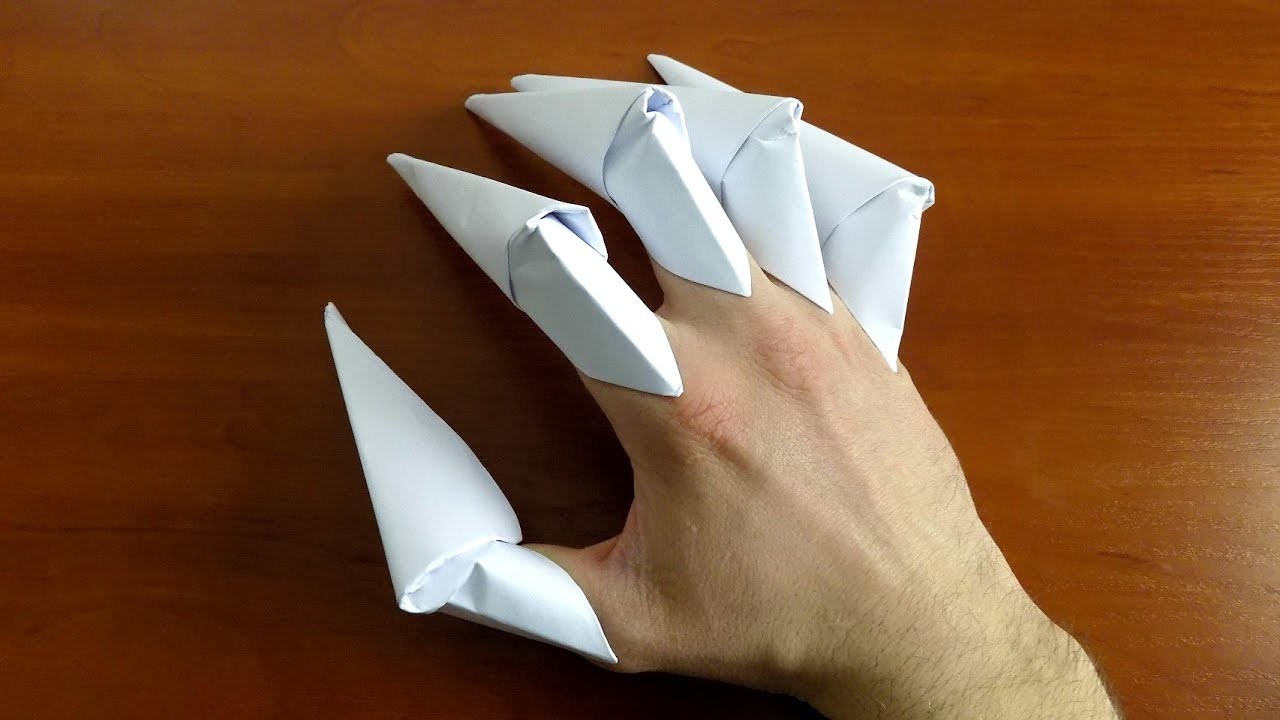 Как сделать когти из бумаги: оригами на пальцы
