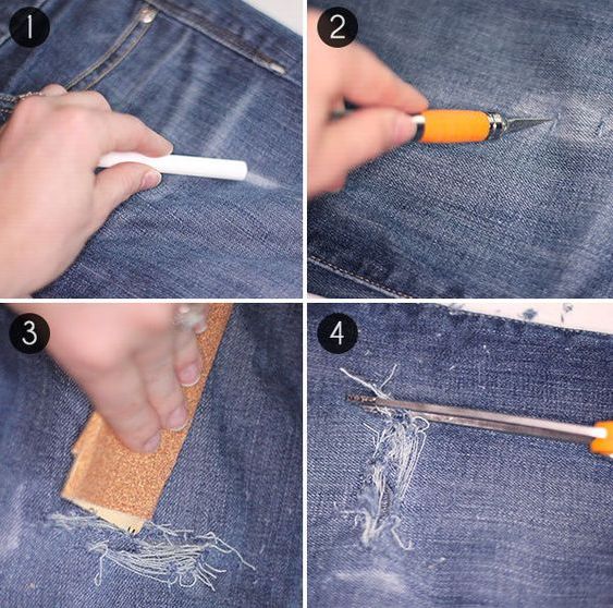 Как сделать рваные джинсы своими руками