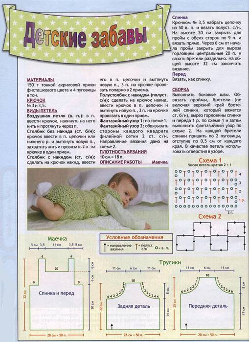 Песочник спицами для новорожденных схемы и описание