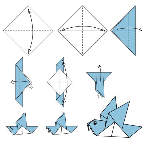 Птичка оригами картинки