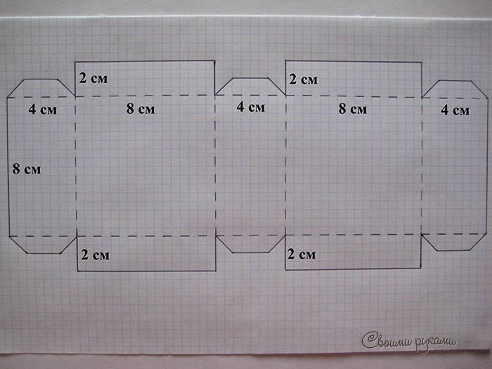Схема коробки из картона с крышкой